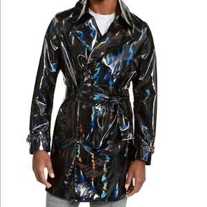 VINYL Designer Holographic trench coat